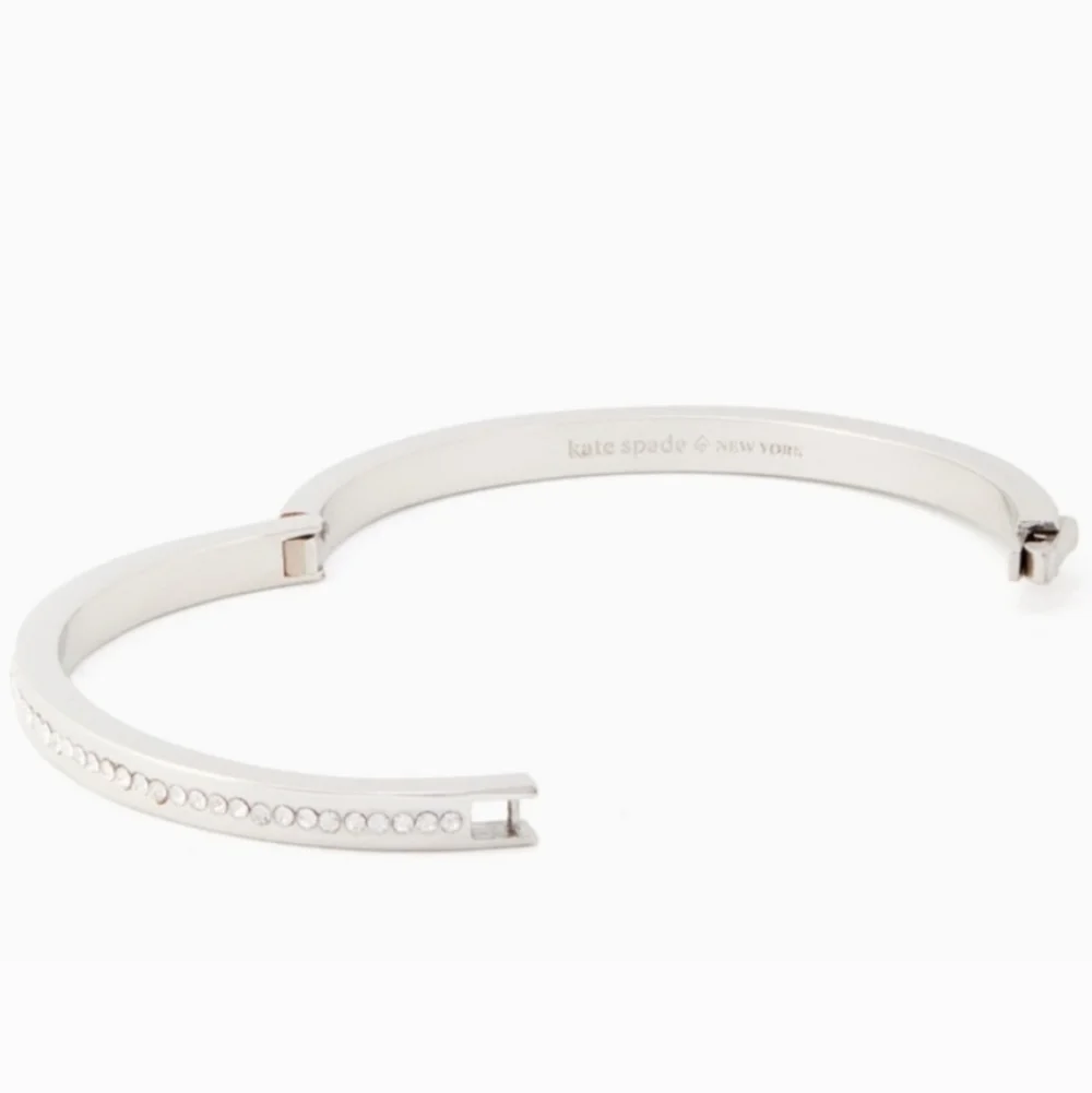 ❤️NEW w/TAG❤️ KATE SPADE SILVER PAVED SWAROVSKI CRYSTAL BANGLE BRACELET - Picture 3 of 14